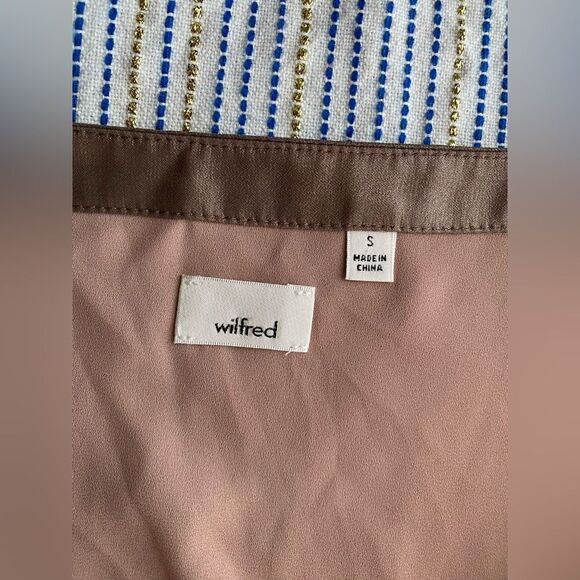 Wilfred Satin Slip Mini Dress Tan Copper  Size Small Adjustable Straps Side Slit - Picture 4 of 13